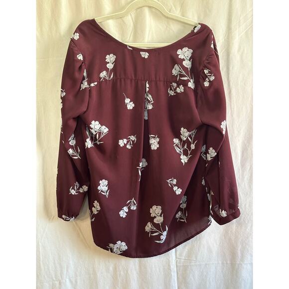 Collective Concepts Maroon Floral Blouse – Size XXL - Picture 2 of 4